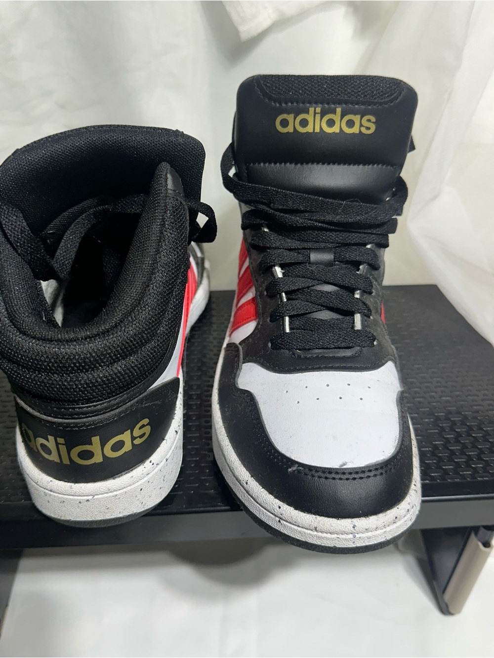 adidas High-Top Sneakers - Black White Red